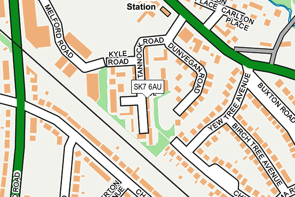 SK7 6AU map - OS OpenMap – Local (Ordnance Survey)