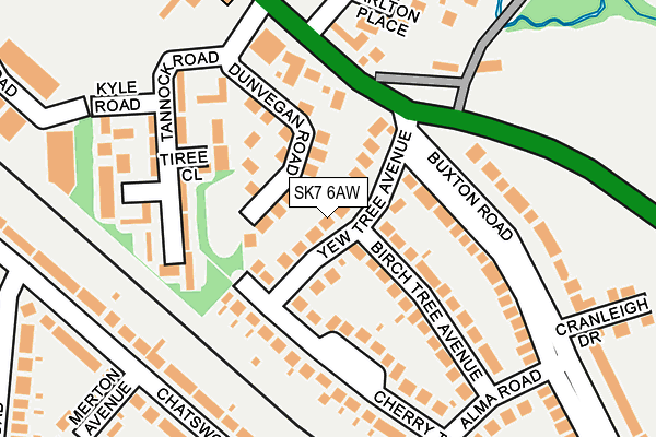 SK7 6AW map - OS OpenMap – Local (Ordnance Survey)