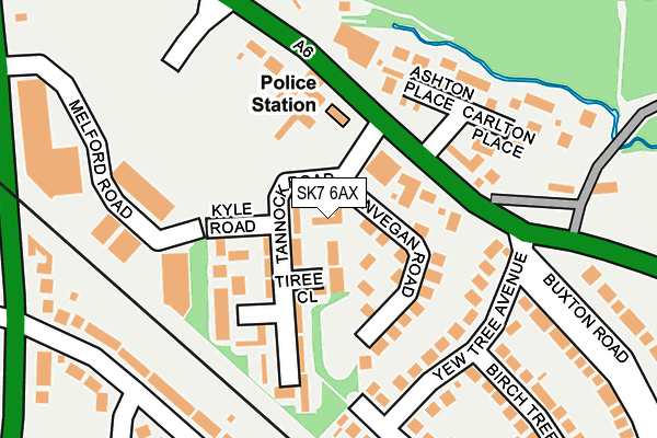 SK7 6AX map - OS OpenMap – Local (Ordnance Survey)