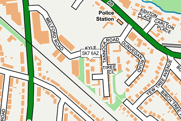SK7 6AZ map - OS OpenMap – Local (Ordnance Survey)