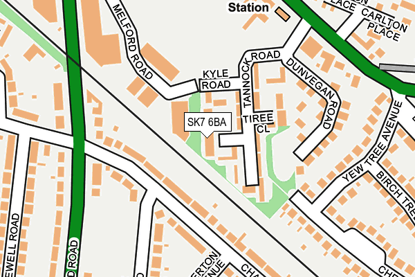 SK7 6BA map - OS OpenMap – Local (Ordnance Survey)