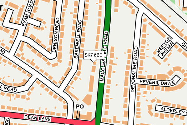 SK7 6BE map - OS OpenMap – Local (Ordnance Survey)