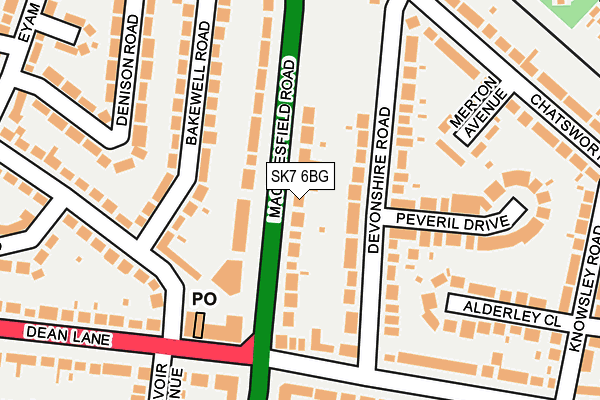 SK7 6BG map - OS OpenMap – Local (Ordnance Survey)