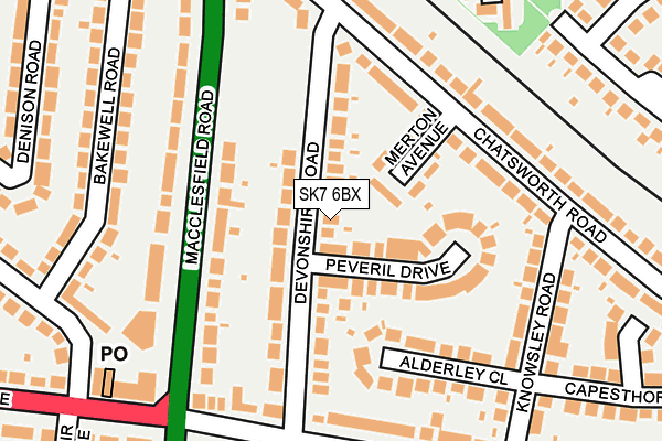 SK7 6BX map - OS OpenMap – Local (Ordnance Survey)