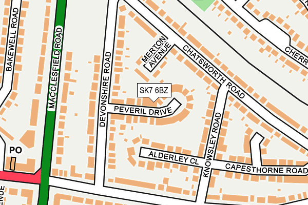 SK7 6BZ map - OS OpenMap – Local (Ordnance Survey)