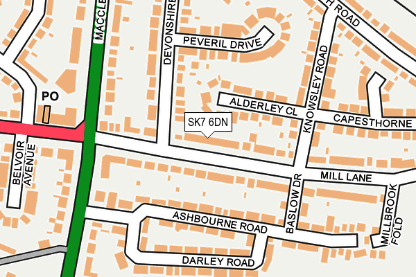 SK7 6DN map - OS OpenMap – Local (Ordnance Survey)
