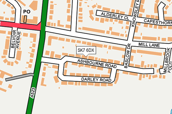 SK7 6DX map - OS OpenMap – Local (Ordnance Survey)