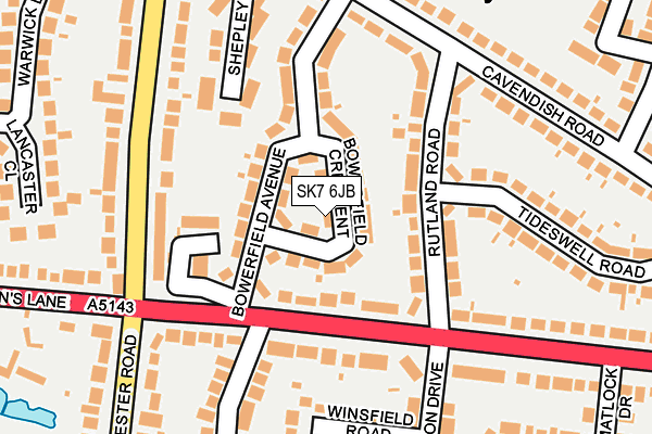 SK7 6JB map - OS OpenMap – Local (Ordnance Survey)