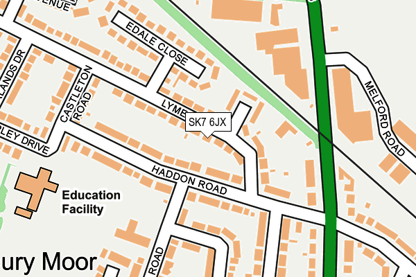 SK7 6JX map - OS OpenMap – Local (Ordnance Survey)