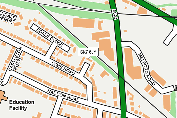SK7 6JY map - OS OpenMap – Local (Ordnance Survey)