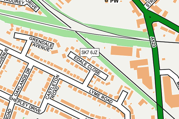 SK7 6JZ map - OS OpenMap – Local (Ordnance Survey)
