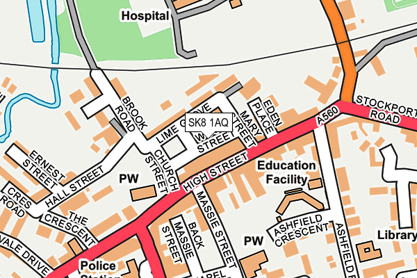 SK8 1AQ map - OS OpenMap – Local (Ordnance Survey)