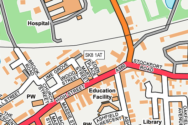 SK8 1AT map - OS OpenMap – Local (Ordnance Survey)