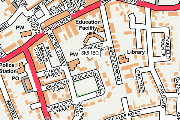 SK8 1BQ map - OS OpenMap – Local (Ordnance Survey)