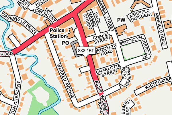 SK8 1BT map - OS OpenMap – Local (Ordnance Survey)