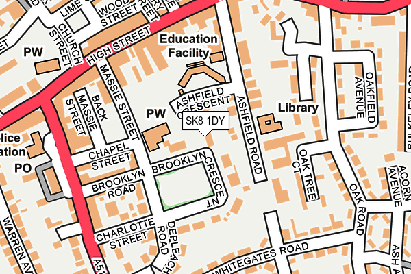 SK8 1DY map - OS OpenMap – Local (Ordnance Survey)