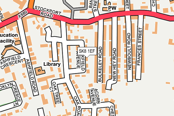 SK8 1EF map - OS OpenMap – Local (Ordnance Survey)