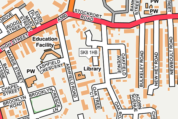 SK8 1HB map - OS OpenMap – Local (Ordnance Survey)