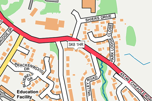 SK8 1HR map - OS OpenMap – Local (Ordnance Survey)