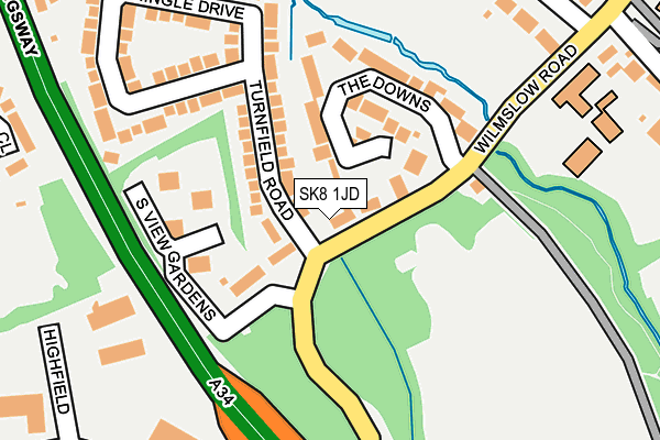 SK8 1JD map - OS OpenMap – Local (Ordnance Survey)