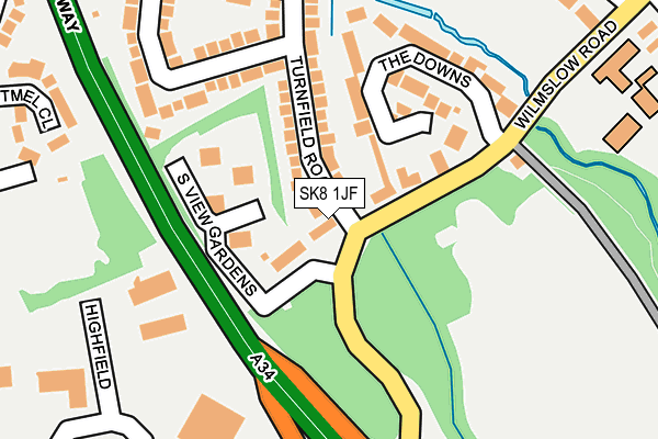 SK8 1JF map - OS OpenMap – Local (Ordnance Survey)