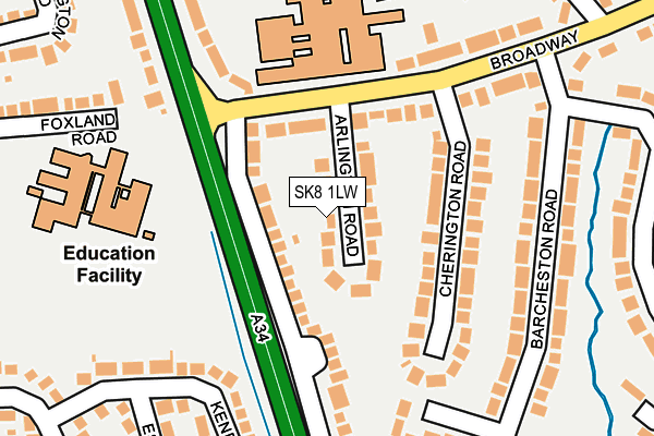 SK8 1LW map - OS OpenMap – Local (Ordnance Survey)