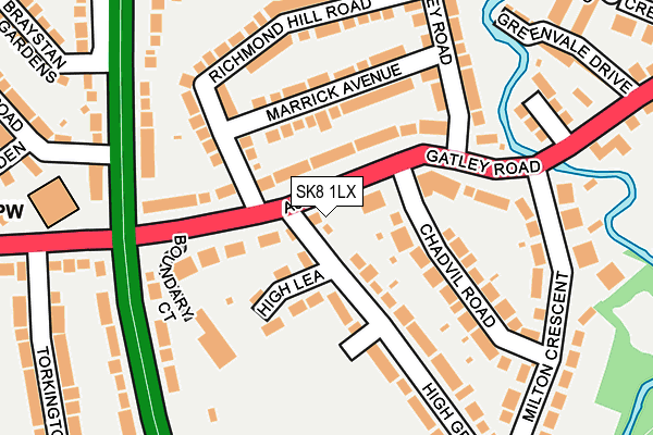 SK8 1LX map - OS OpenMap – Local (Ordnance Survey)