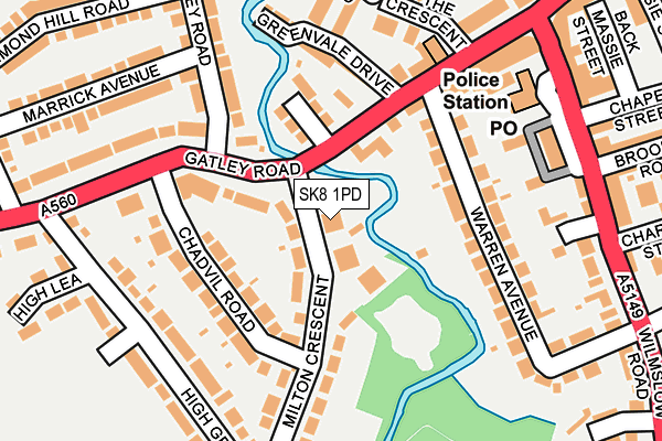 SK8 1PD map - OS OpenMap – Local (Ordnance Survey)