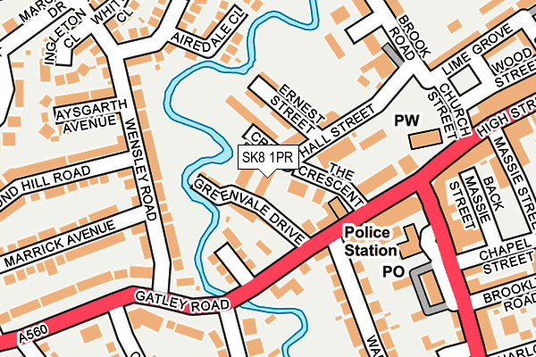 SK8 1PR map - OS OpenMap – Local (Ordnance Survey)