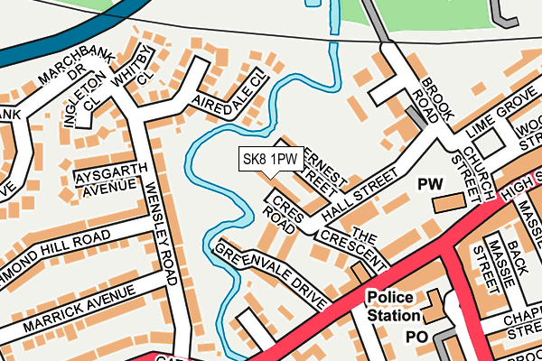 SK8 1PW map - OS OpenMap – Local (Ordnance Survey)