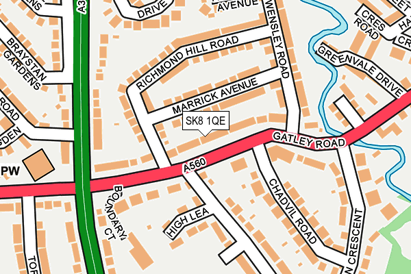 SK8 1QE map - OS OpenMap – Local (Ordnance Survey)