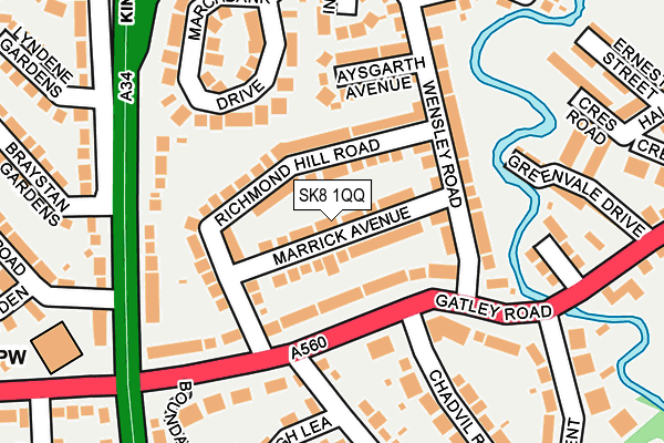 SK8 1QQ map - OS OpenMap – Local (Ordnance Survey)