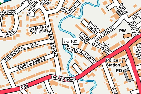 SK8 1QX map - OS OpenMap – Local (Ordnance Survey)