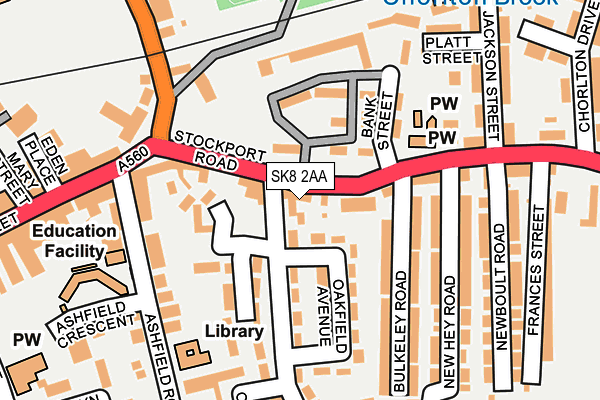SK8 2AA map - OS OpenMap – Local (Ordnance Survey)