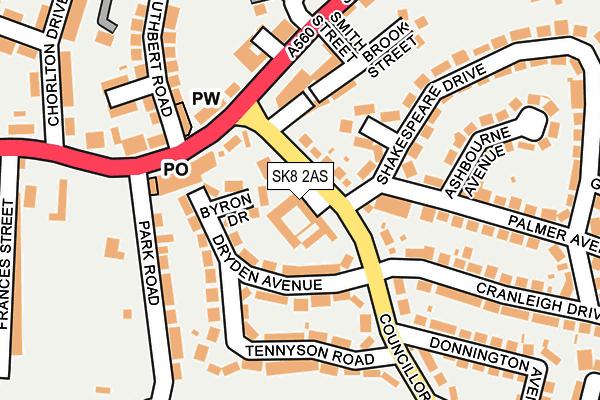 SK8 2AS map - OS OpenMap – Local (Ordnance Survey)