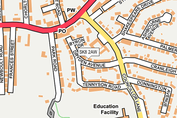 SK8 2AW map - OS OpenMap – Local (Ordnance Survey)