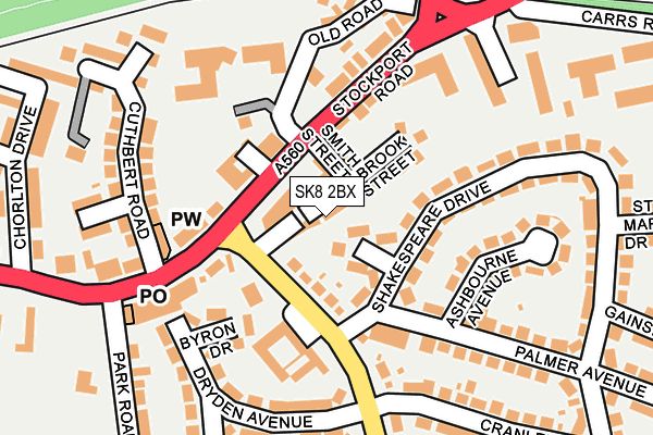 SK8 2BX map - OS OpenMap – Local (Ordnance Survey)