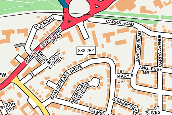 SK8 2BZ map - OS OpenMap – Local (Ordnance Survey)