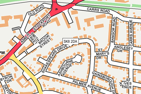 SK8 2DA map - OS OpenMap – Local (Ordnance Survey)