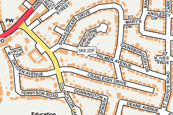 SK8 2DF map - OS OpenMap – Local (Ordnance Survey)