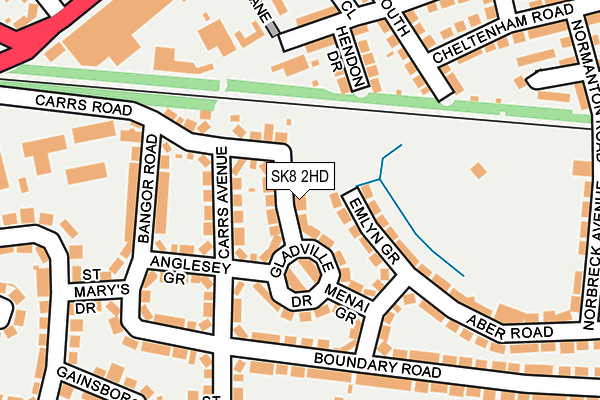 SK8 2HD map - OS OpenMap – Local (Ordnance Survey)
