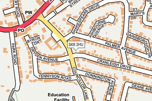 SK8 2HU map - OS OpenMap – Local (Ordnance Survey)