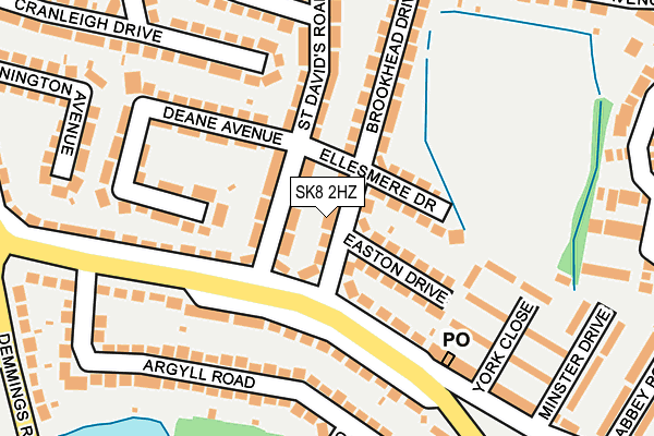 SK8 2HZ map - OS OpenMap – Local (Ordnance Survey)