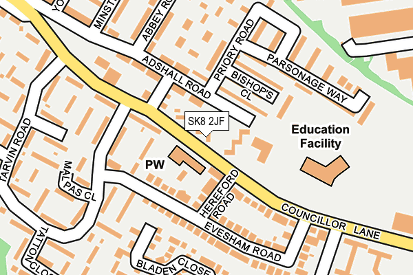 SK8 2JF map - OS OpenMap – Local (Ordnance Survey)