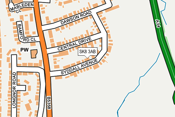 SK8 3AB map - OS OpenMap – Local (Ordnance Survey)