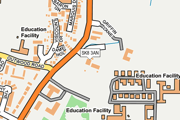 SK8 3AN map - OS OpenMap – Local (Ordnance Survey)