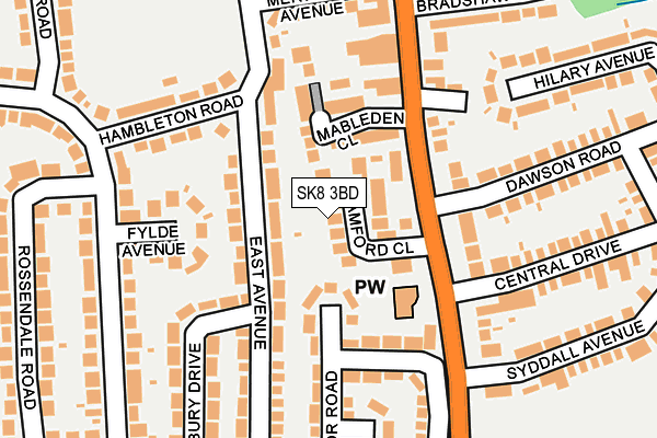 SK8 3BD map - OS OpenMap – Local (Ordnance Survey)