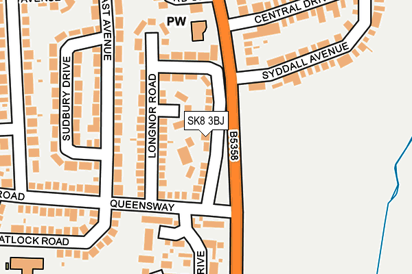 SK8 3BJ map - OS OpenMap – Local (Ordnance Survey)