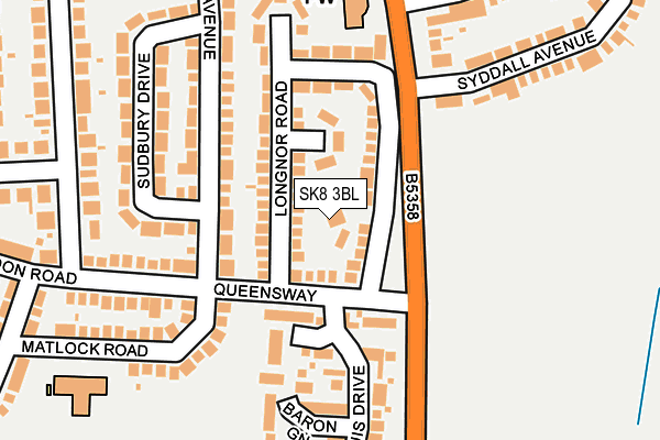 SK8 3BL map - OS OpenMap – Local (Ordnance Survey)