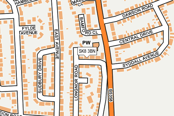 SK8 3BN map - OS OpenMap – Local (Ordnance Survey)